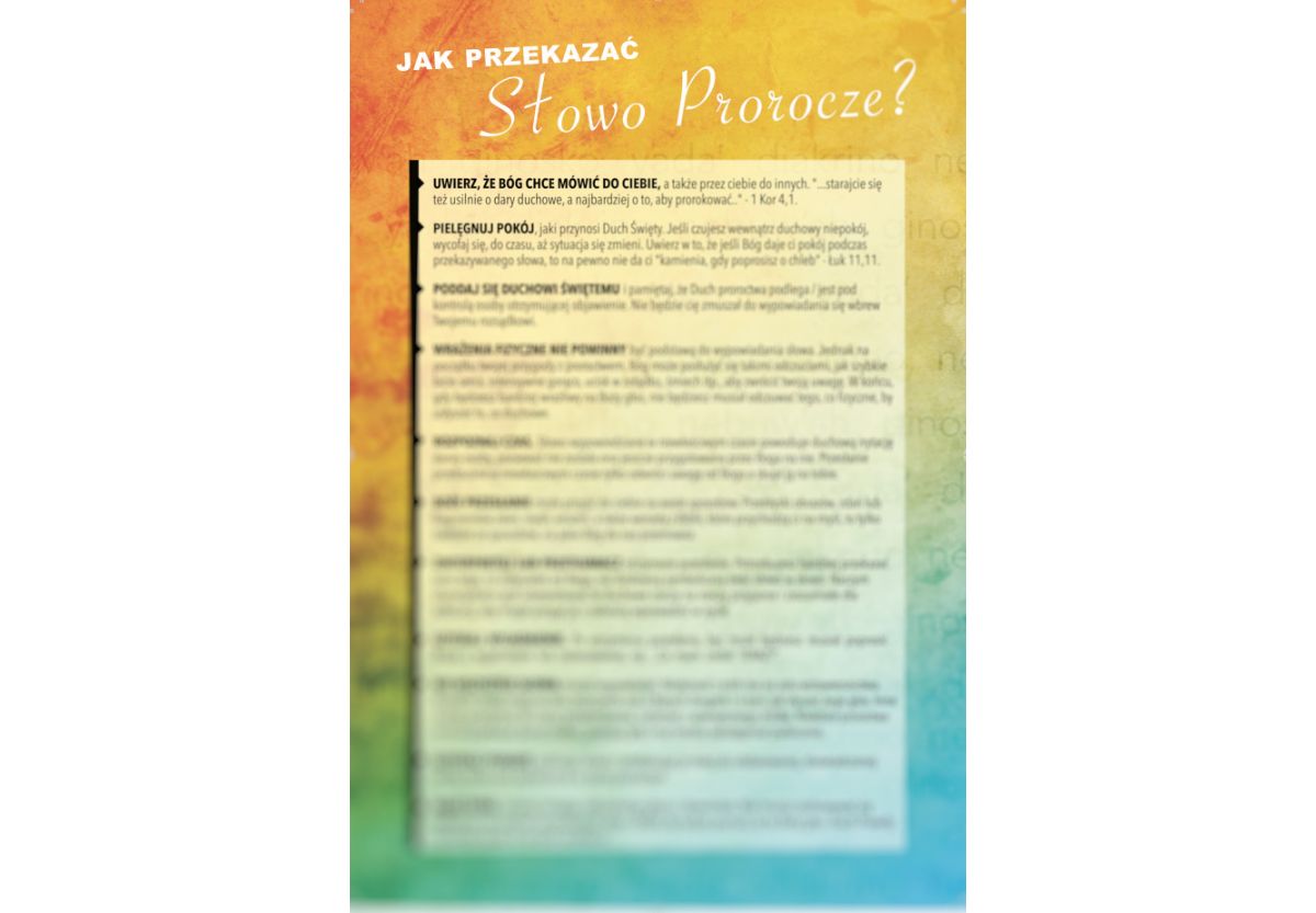 Jak przekazać słowo prorocze? (Infografika) DRUK